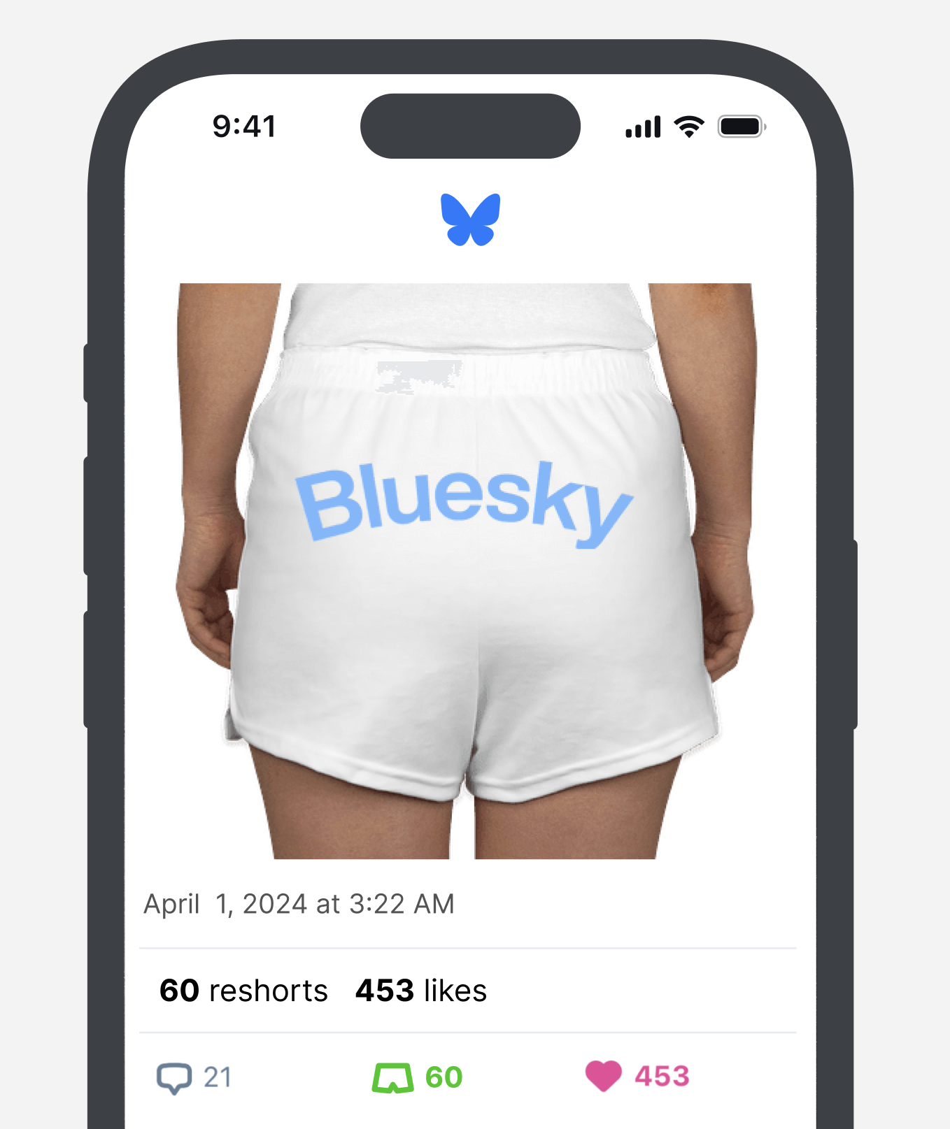 Mock up of Bluesky Shorts