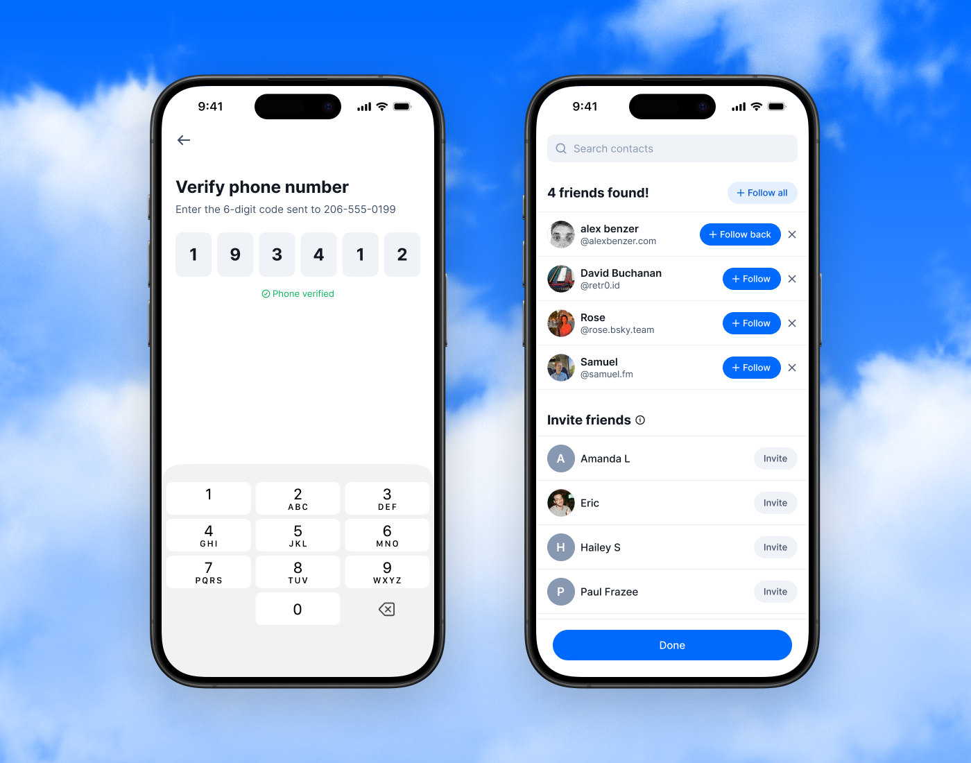 Find Friends feature on Bluesky